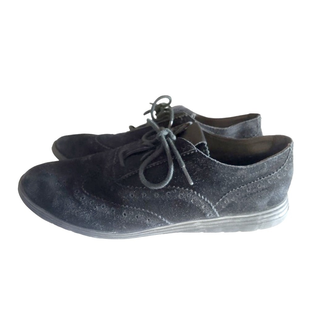 COLE HAAN SNEAKER SIZE‎ 7.5B SUEDE  BLACK LOWTOP WALKING SHOE